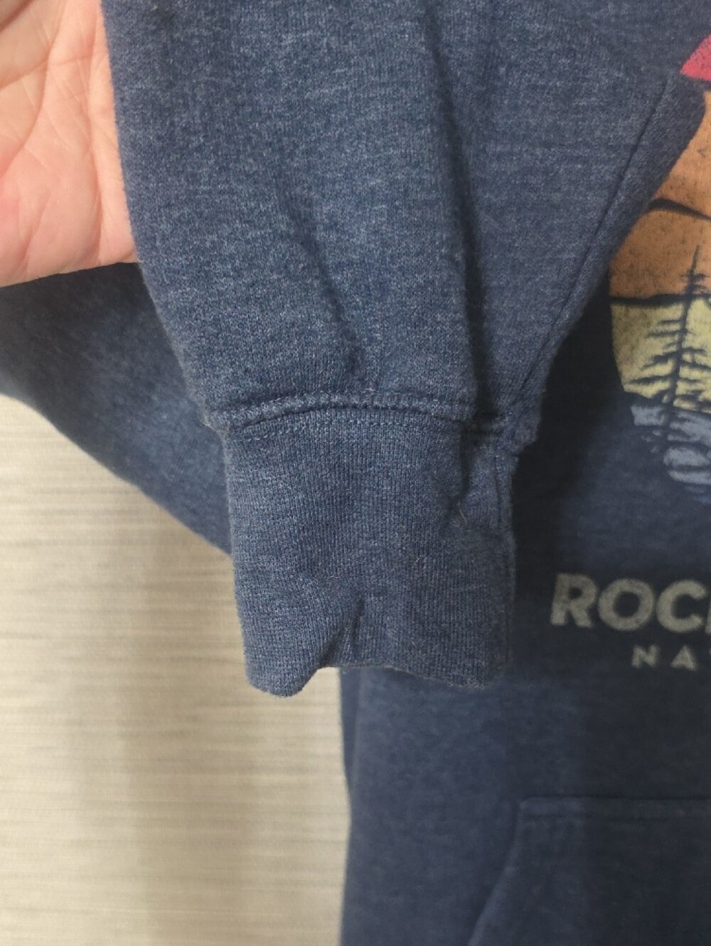 Rocky Mountain National Park Heather Blue Graphic Hoodie Sweatshirt Oversized - Picture 5 of 8